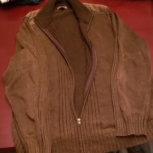Men's Brown Zip-Up Jacket